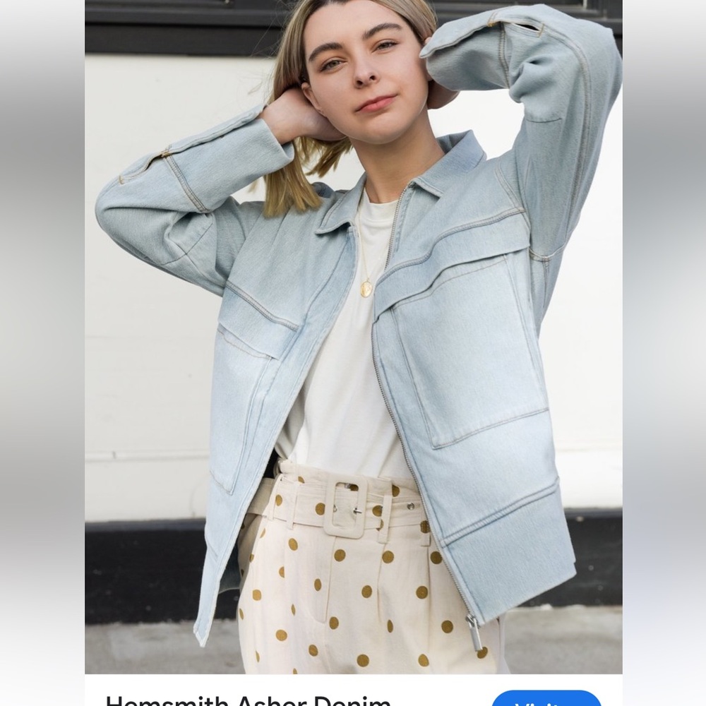 NWOT! HEMSMITH ASHER DENIM JACKET LIGHT WASH WOMENS OVERSIZED FIT gorgeous!